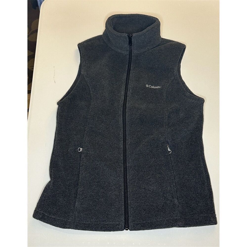 Columbia Women's Fleece Vest Medium Gray Full Zip Casual Outdoor